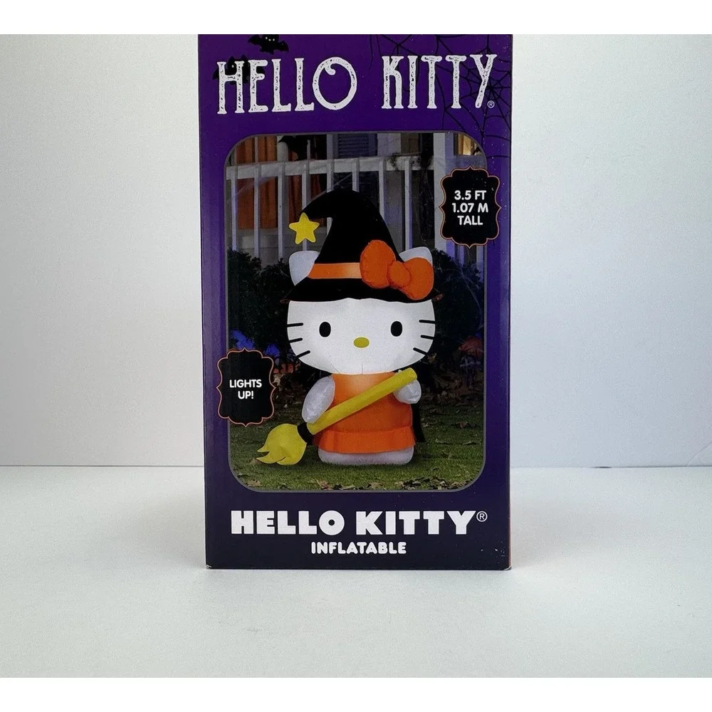 Hello Kitty Witch Inflatable 3.5 Foot Light‎ Up Halloween Gemmy Sanrio NEW